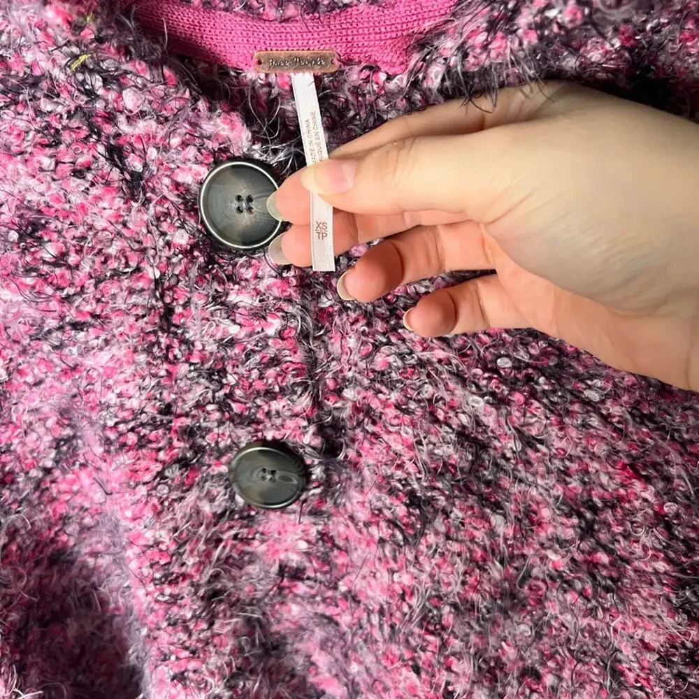 Free People Stellar Knit Pullover in Shocking Pink XS